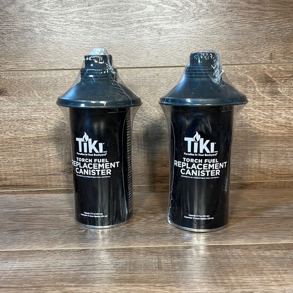 Tiki Torch Fuel Replacement Canister Black 12 oz (set of 2) Garden Torch - Picture 4 of 5